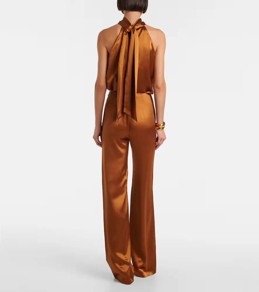 Galvan Sister Moon satin wide-leg pants | Thumbnail 5