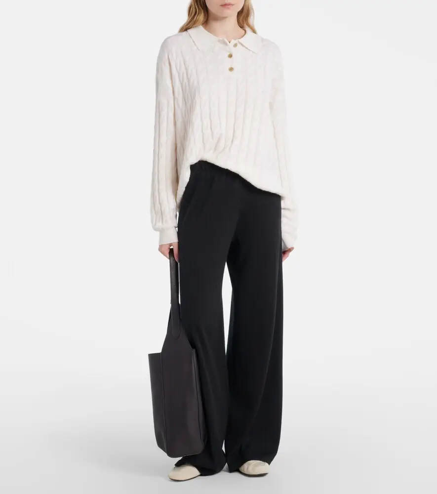 Lisa Yang Magnolie cable-knit cashmere polo sweater | Thumbnail 3 Lisa Yang Magnolie cable-knit cashmere polo sweater | Thumbnail 3
