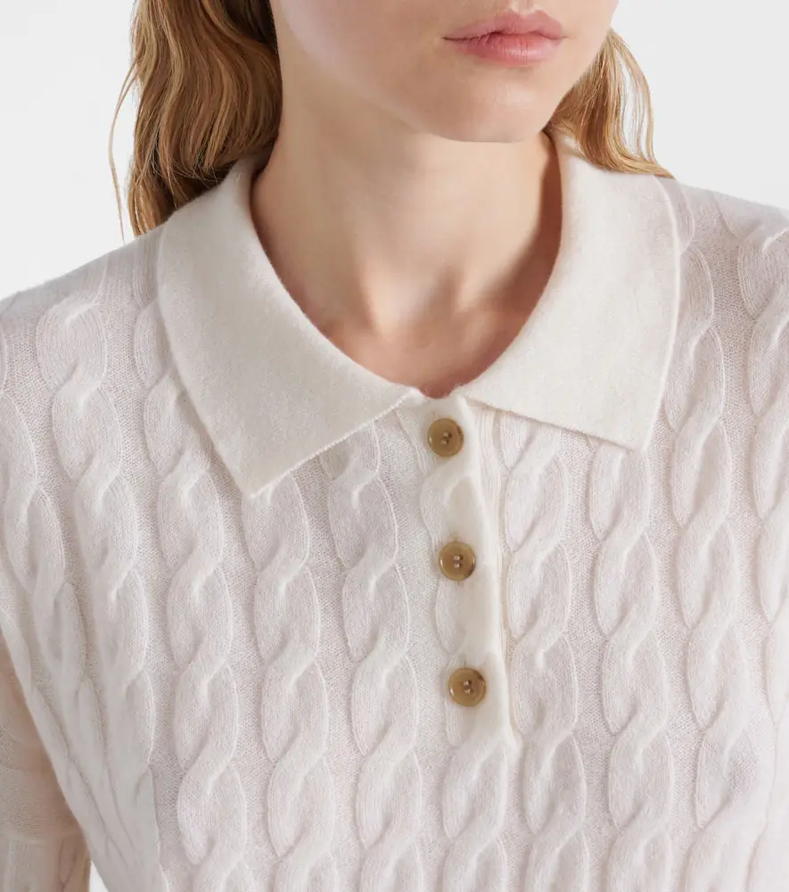 Lisa Yang Magnolie cable-knit cashmere polo sweater | Thumbnail 4 Lisa Yang Magnolie cable-knit cashmere polo sweater | Thumbnail 4