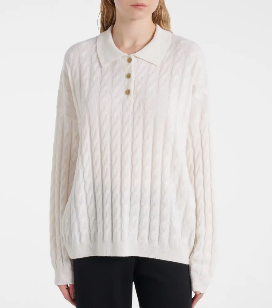Lisa Yang Magnolie cable-knit cashmere polo sweater | Thumbnail 6 Lisa Yang Magnolie cable-knit cashmere polo sweater | Thumbnail 6