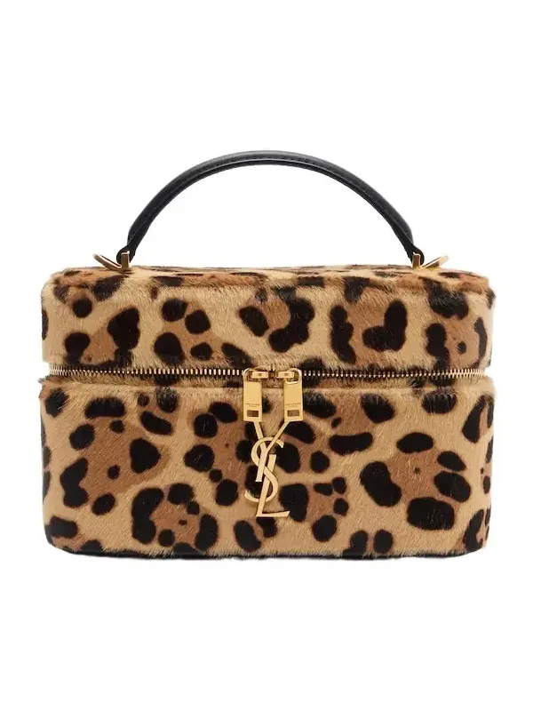Gaby leopard-print calf hair vanity bag