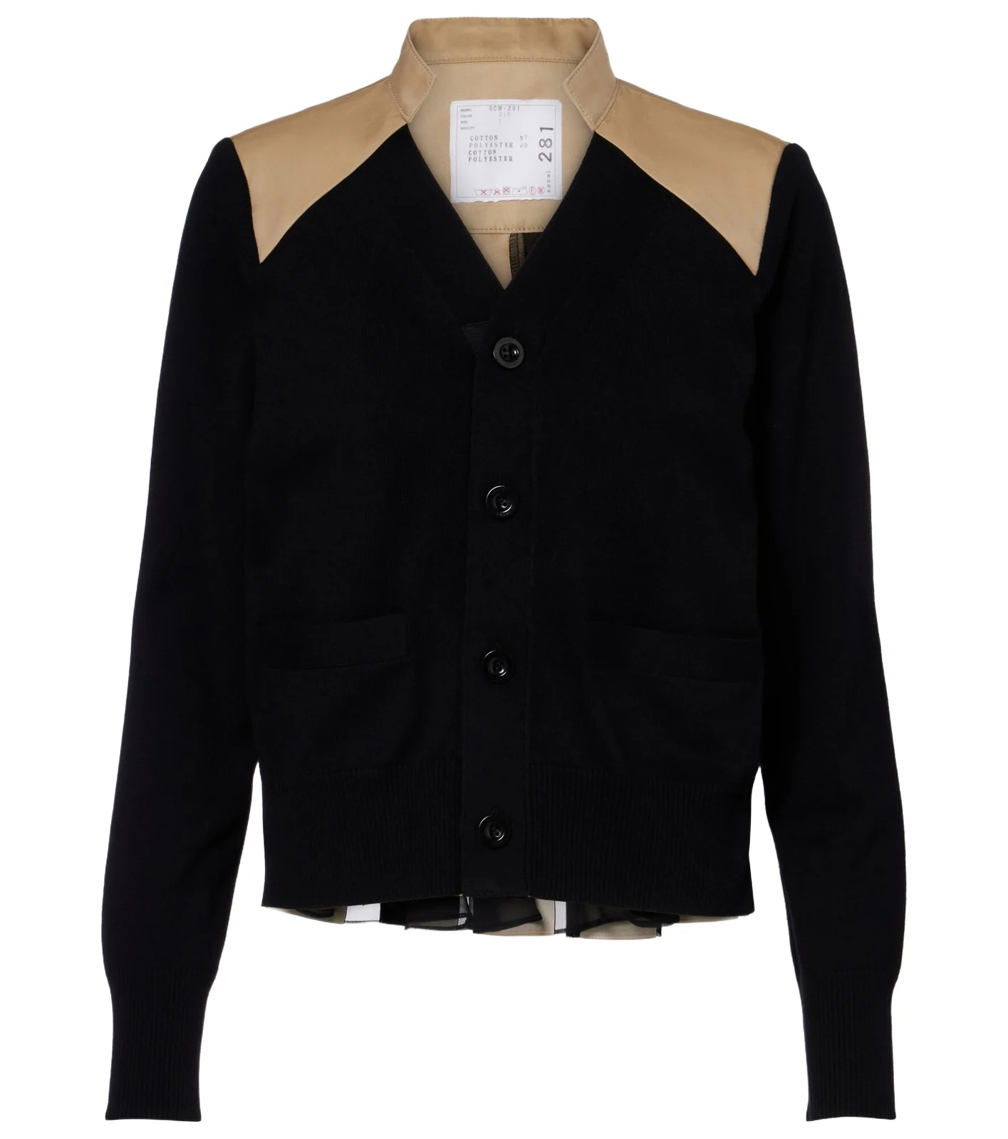 Cotton-blend gabardine cardigan
