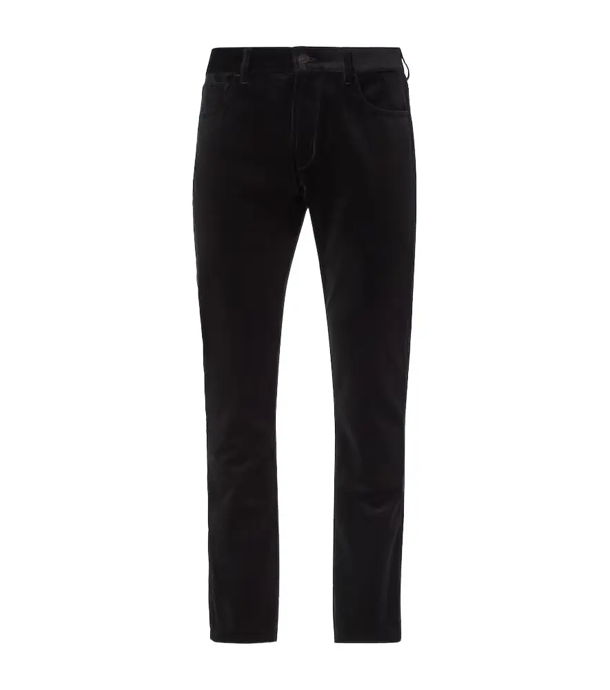 Ralph Lauren Purple Label Mid-rise cotton velvet slim pants | Image 1 Ralph Lauren Purple Label Mid-rise cotton velvet slim pants | Image 1