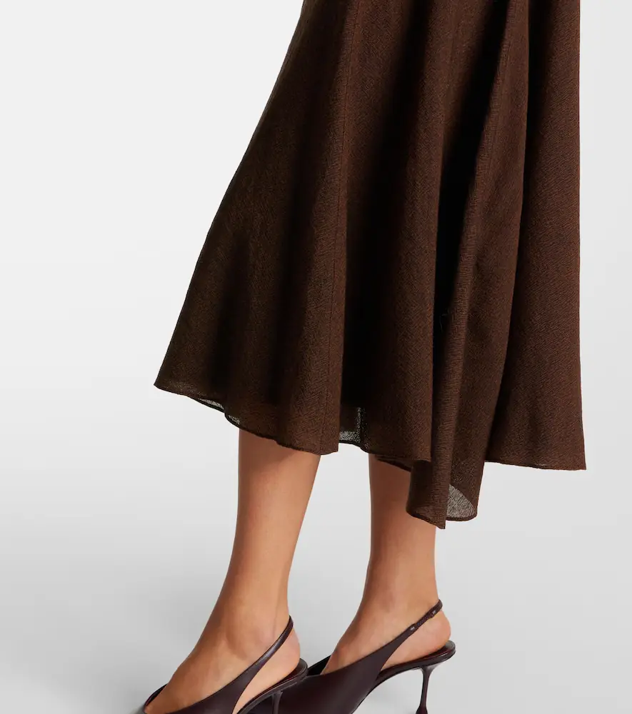 Emilia Wickstead Avara draped wool twill midi dress | Thumbnail 3 Emilia Wickstead Avara draped wool twill midi dress | Thumbnail 3