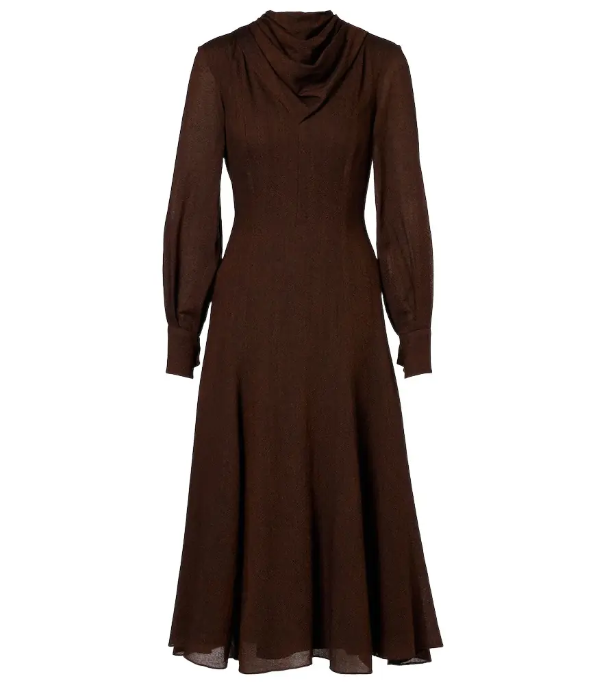 Emilia Wickstead Avara draped wool twill midi dress