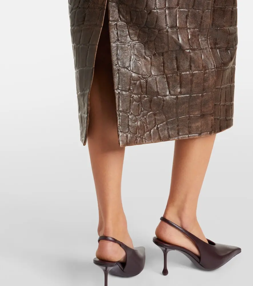 Emilia Wickstead Loretta croc-effect leather pencil skirt | Thumbnail 2 Emilia Wickstead Loretta croc-effect leather pencil skirt | Thumbnail 2