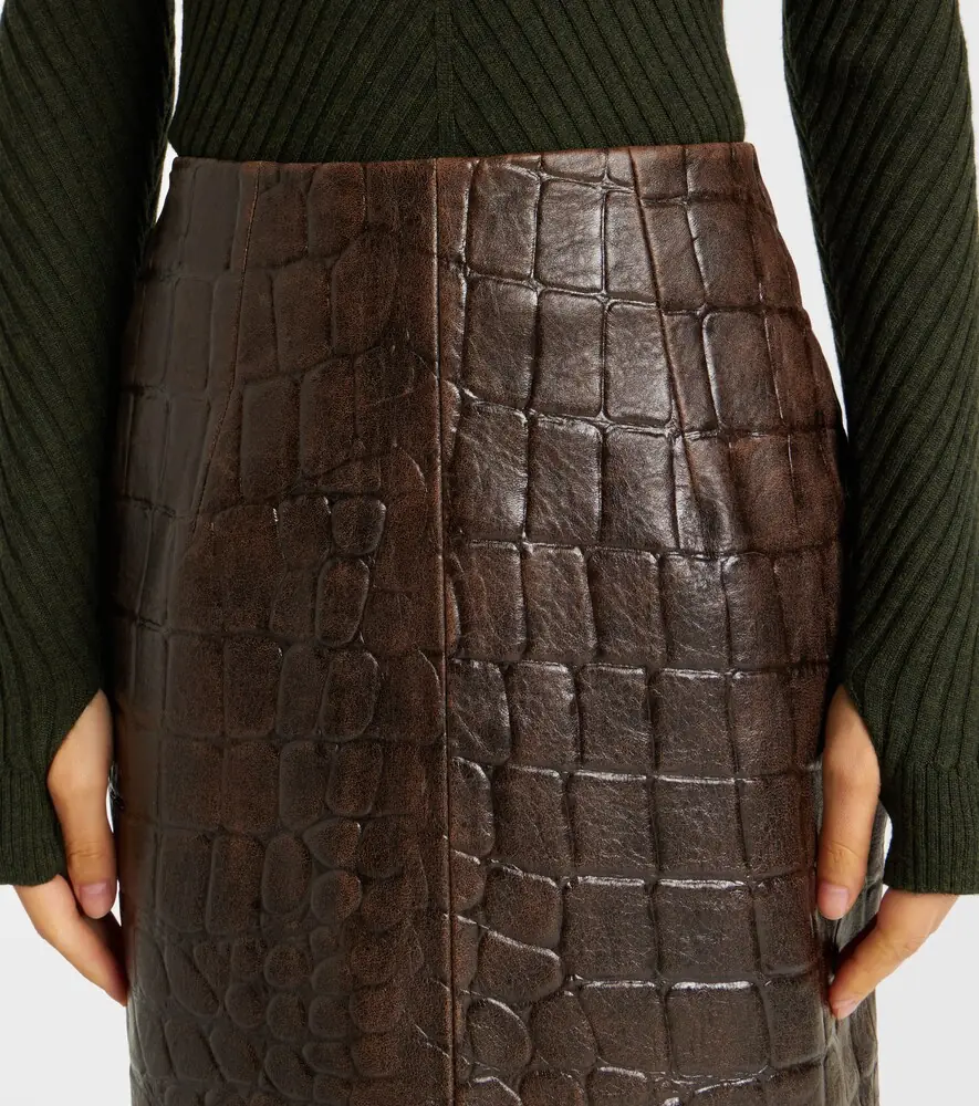 Emilia Wickstead Loretta croc-effect leather pencil skirt | Thumbnail 3 Emilia Wickstead Loretta croc-effect leather pencil skirt | Thumbnail 3