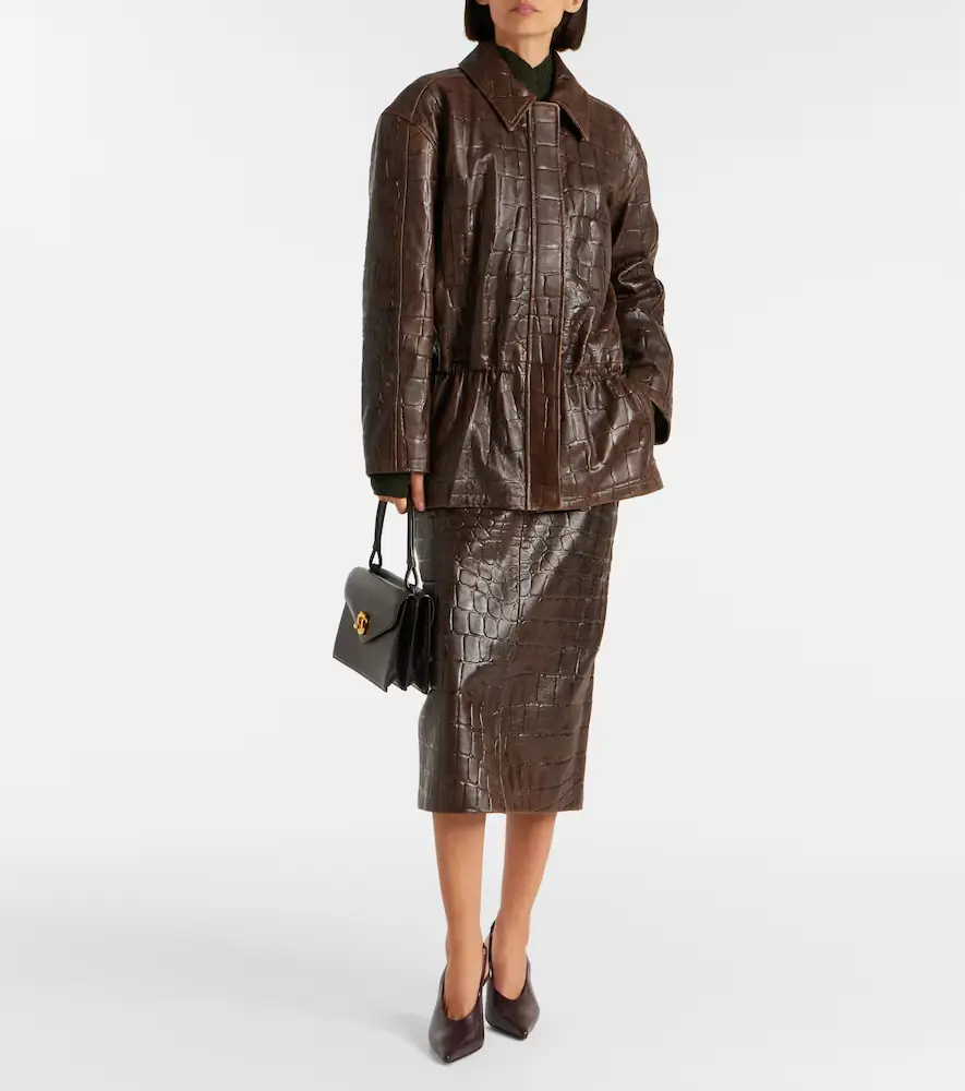 Emilia Wickstead Loretta croc-effect leather pencil skirt | Thumbnail 5 Emilia Wickstead Loretta croc-effect leather pencil skirt | Thumbnail 5