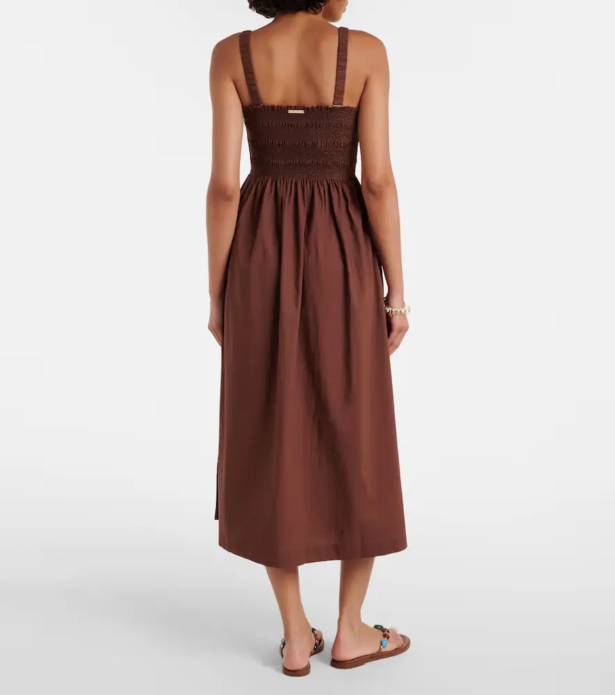 Heidi Klein Grasse shirred cotton poplin midi dress | Thumbnail 3