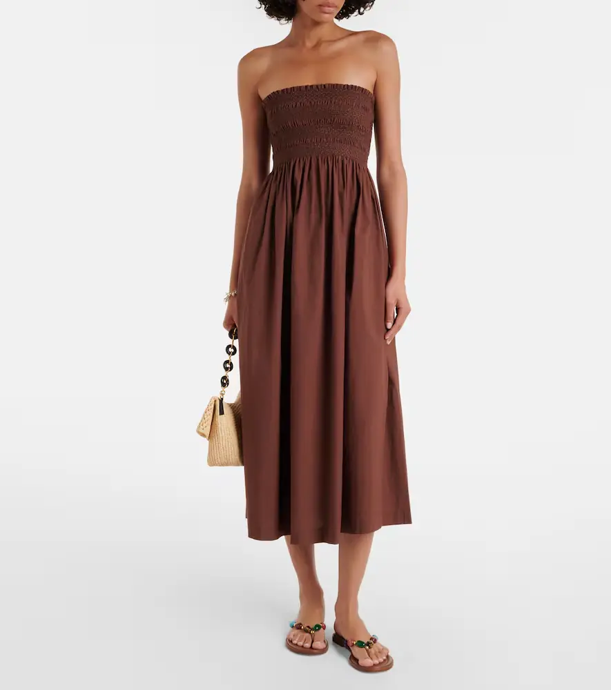 Heidi Klein Grasse shirred cotton poplin midi dress | Thumbnail 5