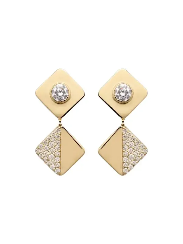 18kt gold earrings with diamonds