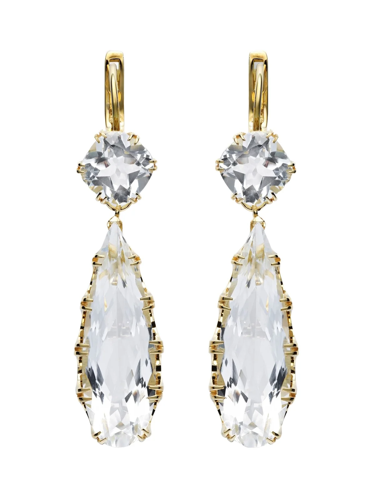 18kt gold earrings with white topaz 18kt gold earrings with white topaz