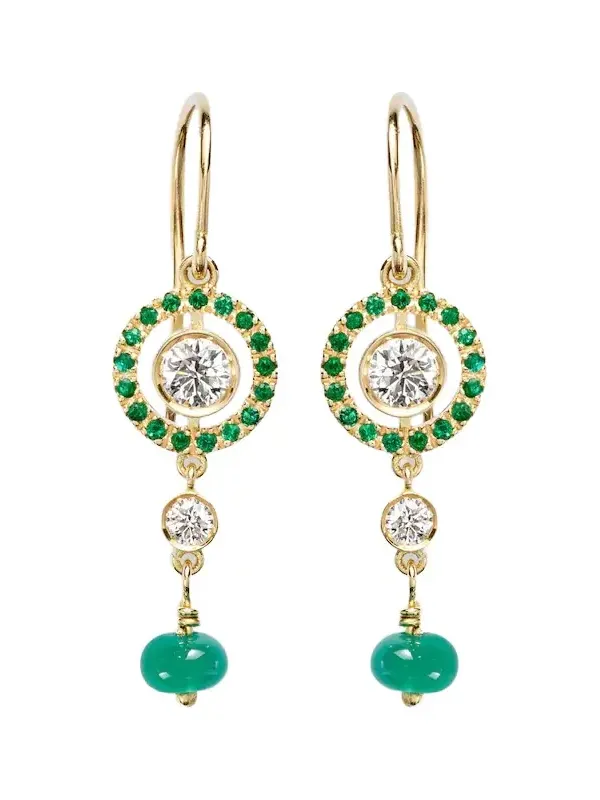 Orbit 18kt gold drop earrings with gemstones Orbit 18kt gold drop earrings with gemstones