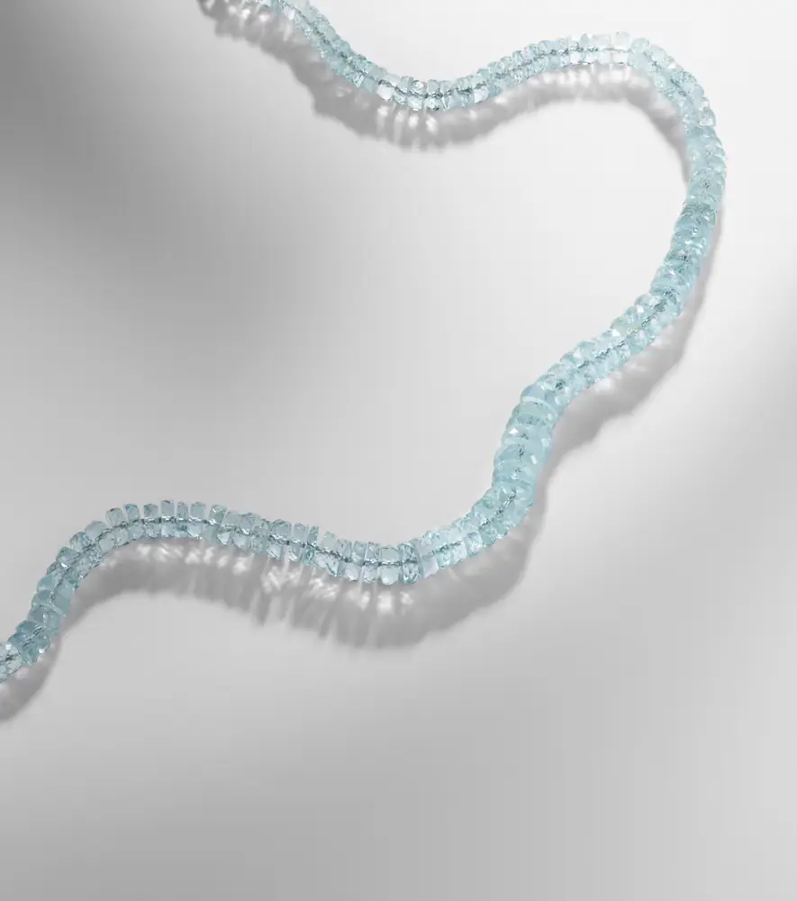Ileana Makri 18k white gold necklace with aquamarines | Thumbnail 4