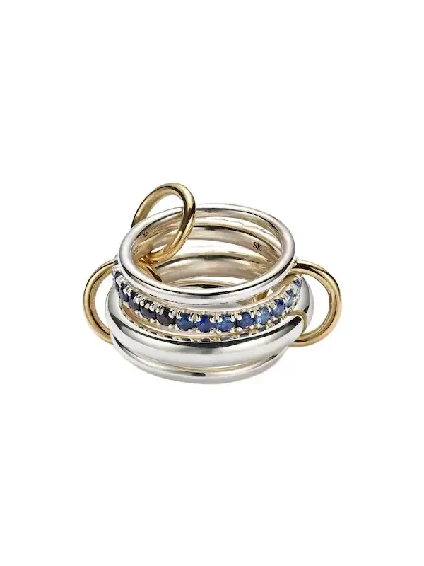Janssen SG 18kt gold and sterling silver ring with sapphires Janssen SG 18kt gold and sterling silver ring with sapphires