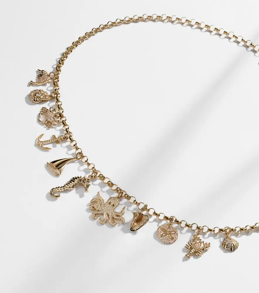Sydney Evan 14kt gold charm necklace with diamonds | Thumbnail 4 Sydney Evan 14kt gold charm necklace with diamonds | Thumbnail 4