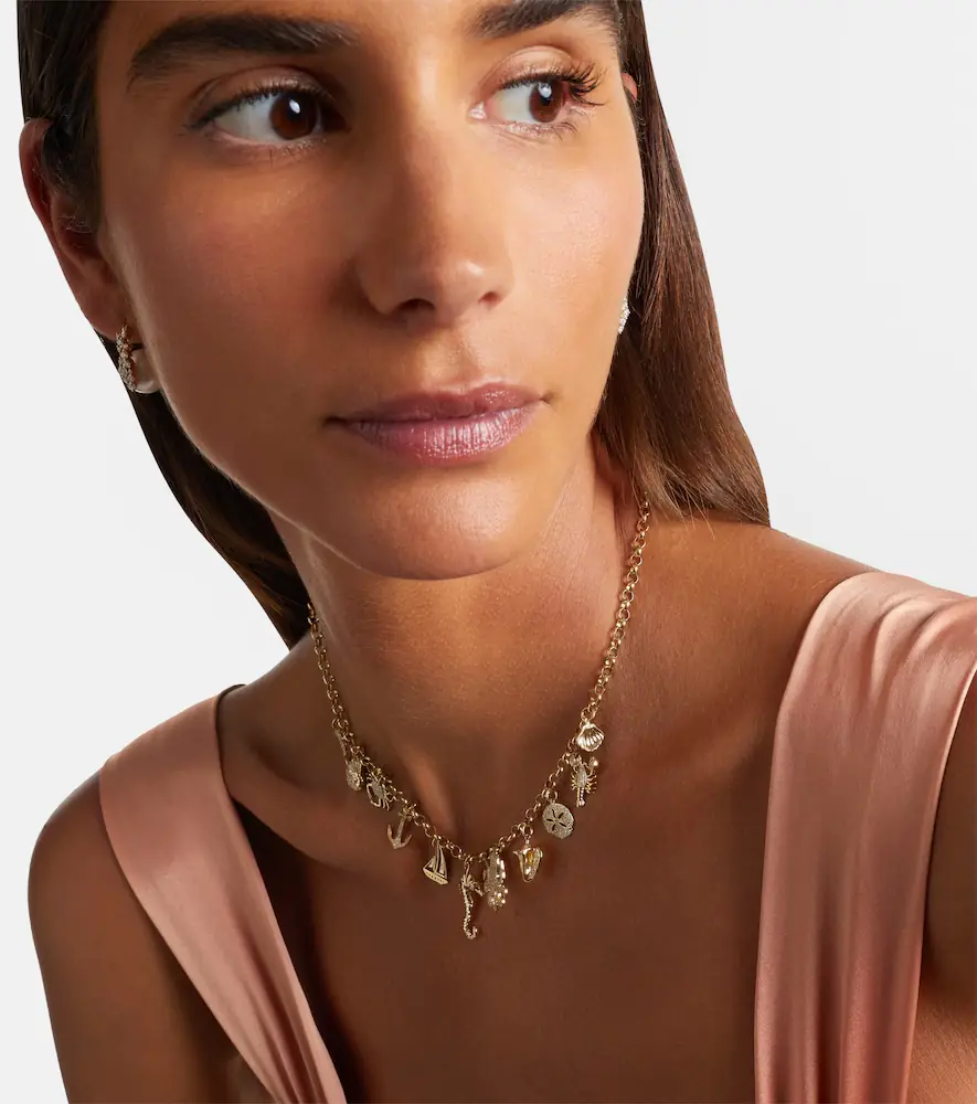 Sydney Evan 14kt gold charm necklace with diamonds | Thumbnail 6 Sydney Evan 14kt gold charm necklace with diamonds | Thumbnail 6