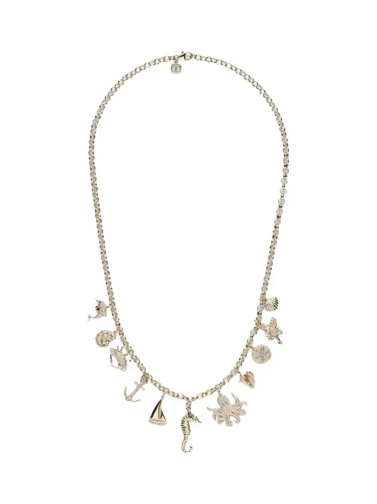 14kt gold charm necklace with diamonds 14kt gold charm necklace with diamonds