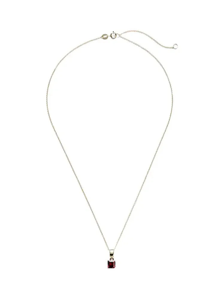 10kt gold charm necklace with garnet 10kt gold charm necklace with garnet