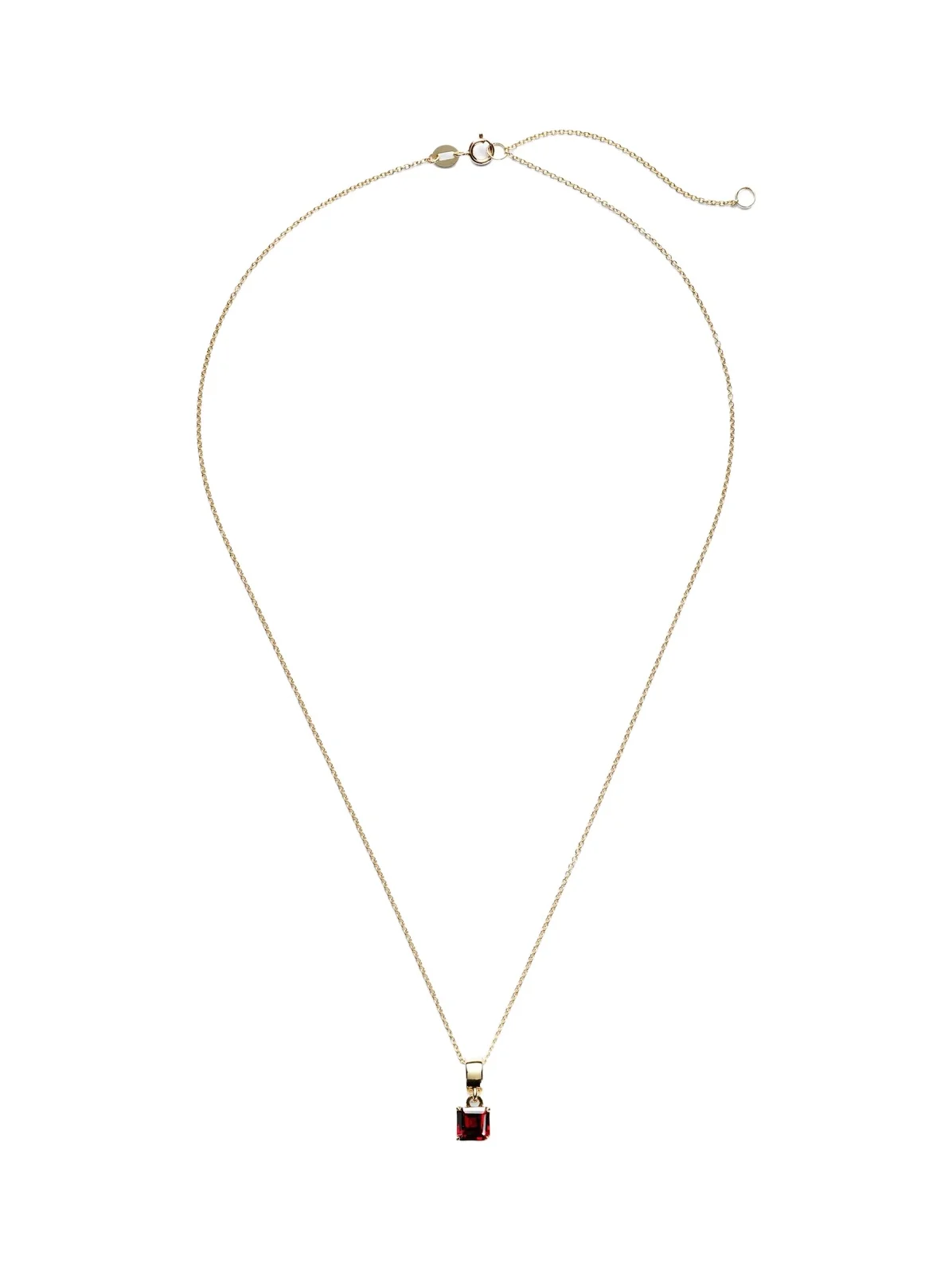 10kt gold charm necklace with garnet 10kt gold charm necklace with garnet