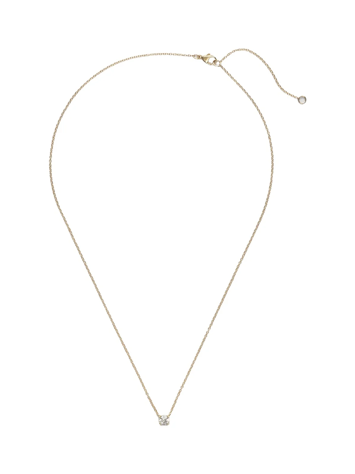 Essential 14kt gold necklace with diamonds