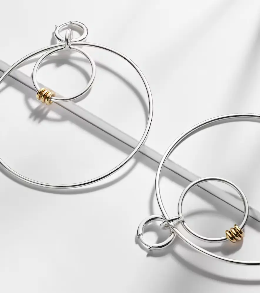Spinelli Kilcollin Echo sterling silver and 18kt gold hoop earrings | Thumbnail 5