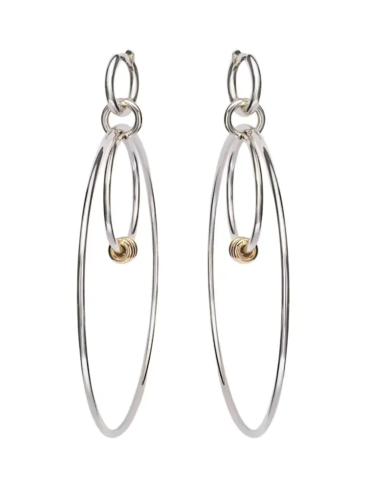 Echo sterling silver and 18kt gold hoop earrings