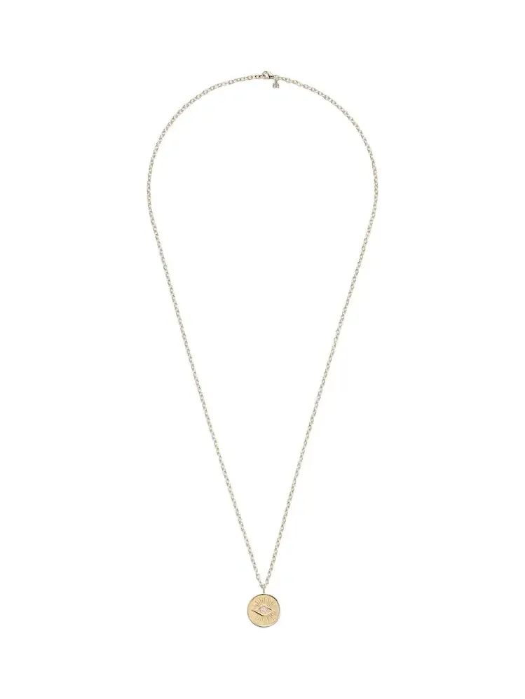 14kt gold charm necklace with diamonds