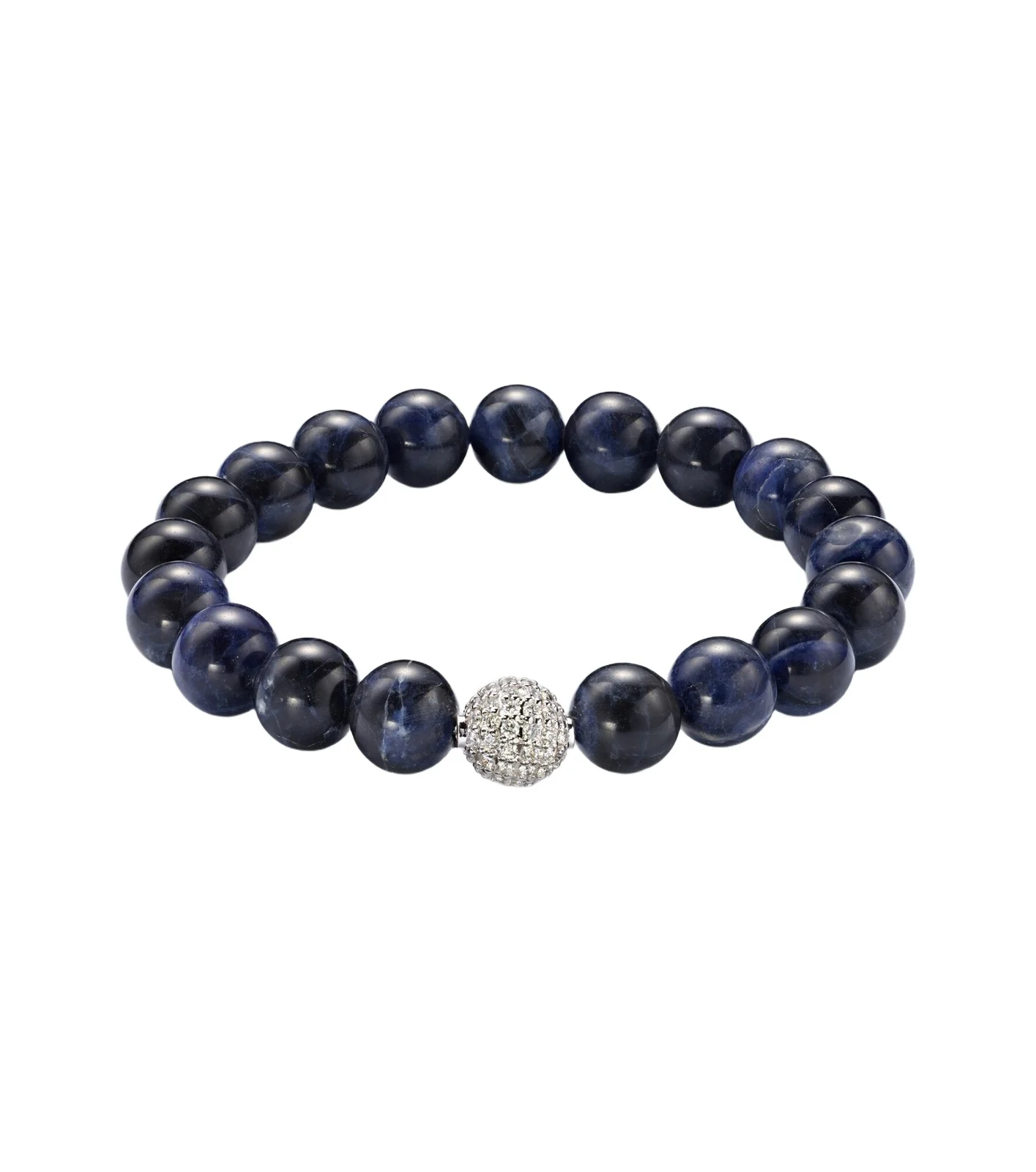 14kt white gold beaded bracelet with diamonds 14kt white gold beaded bracelet with diamonds