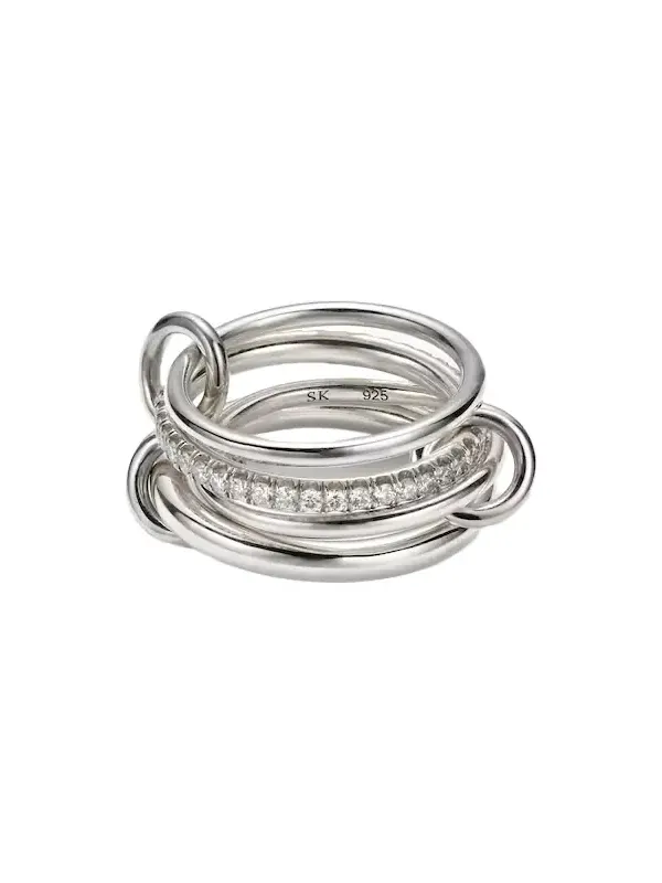 Nimbus sterling silver ring with diamonds
