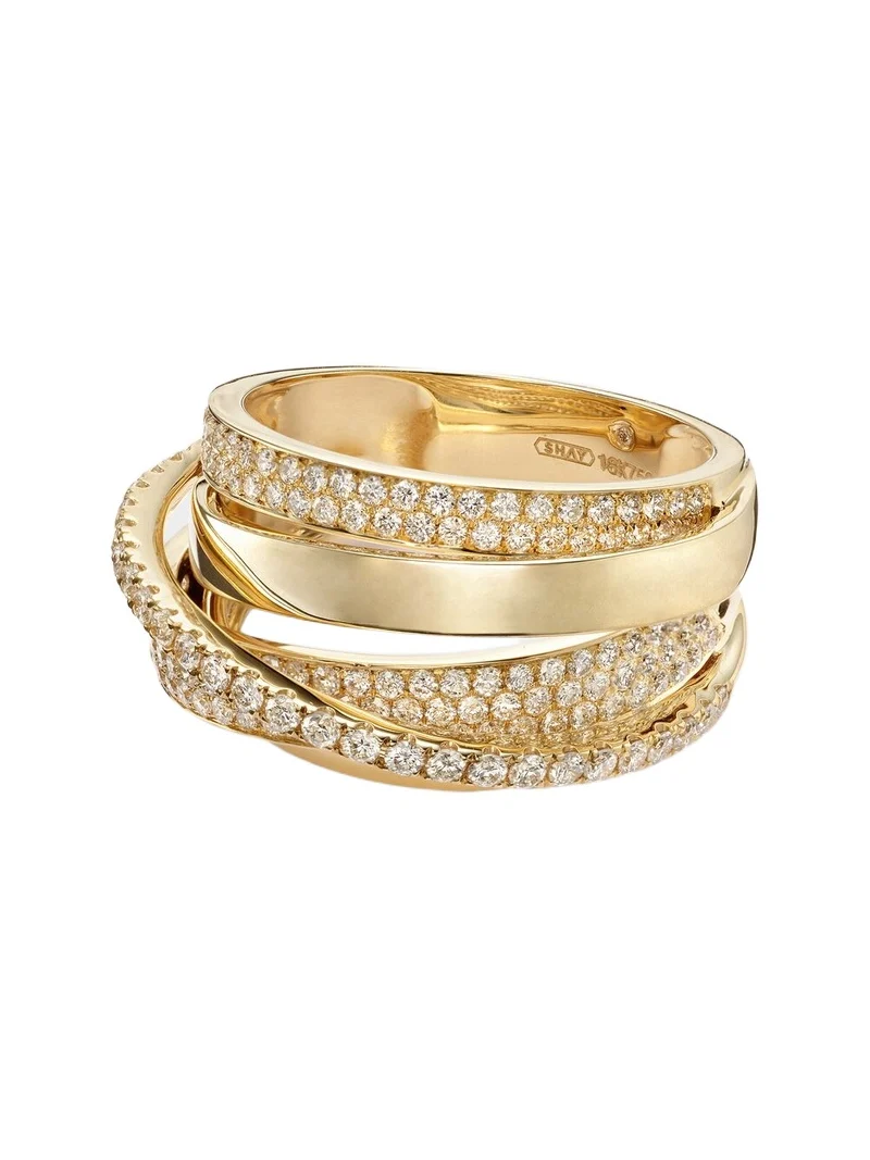 Orbit 18kt gold ring with diamonds
