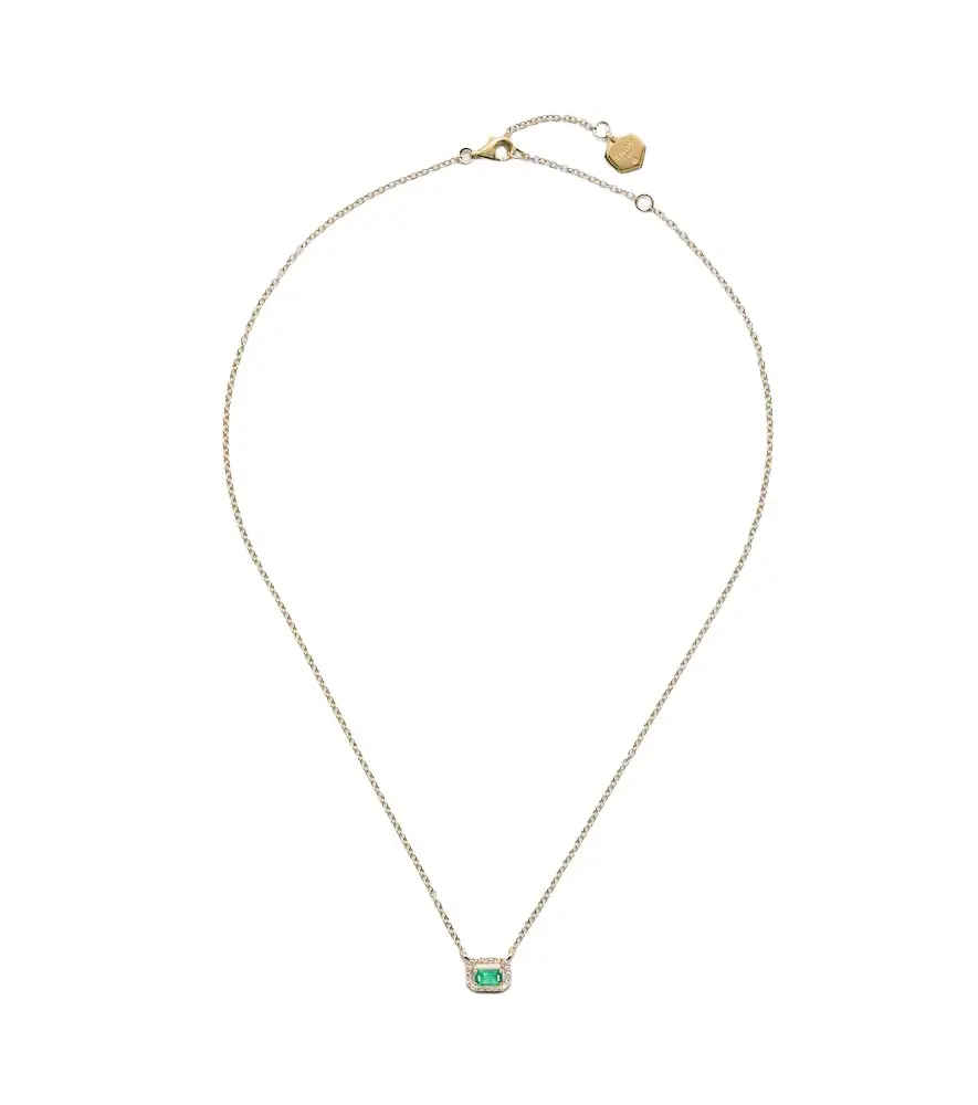 Shay Jewelry 18kt gold pendant necklace with emerald and diamonds | Image 1 Shay Jewelry 18kt gold pendant necklace with emerald and diamonds | Image 1