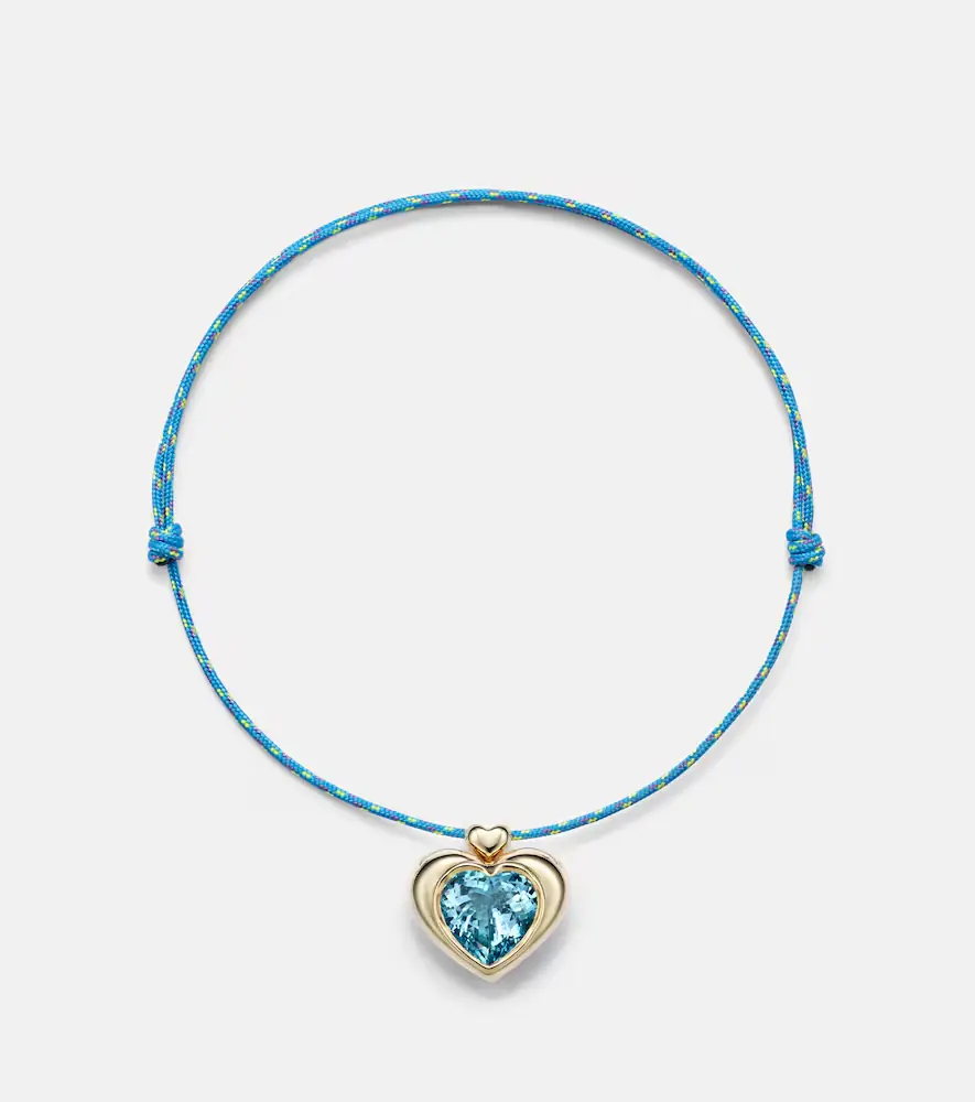 Roxanne First Cupid's Big Heart 14kt gold pendant necklace with topaz | Thumbnail 6