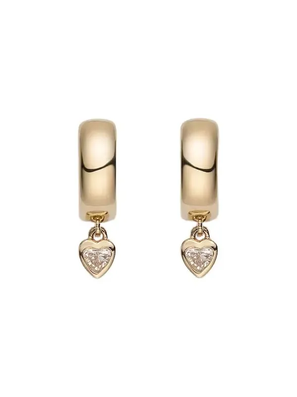14kt gold hoop earrings with diamonds