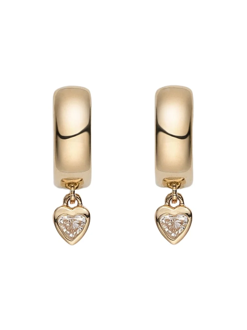 14kt gold hoop earrings with diamonds