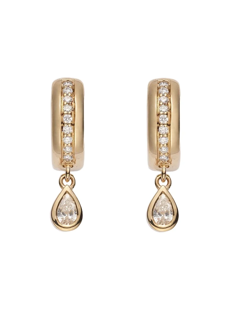 14kt gold hoop earrings with diamonds