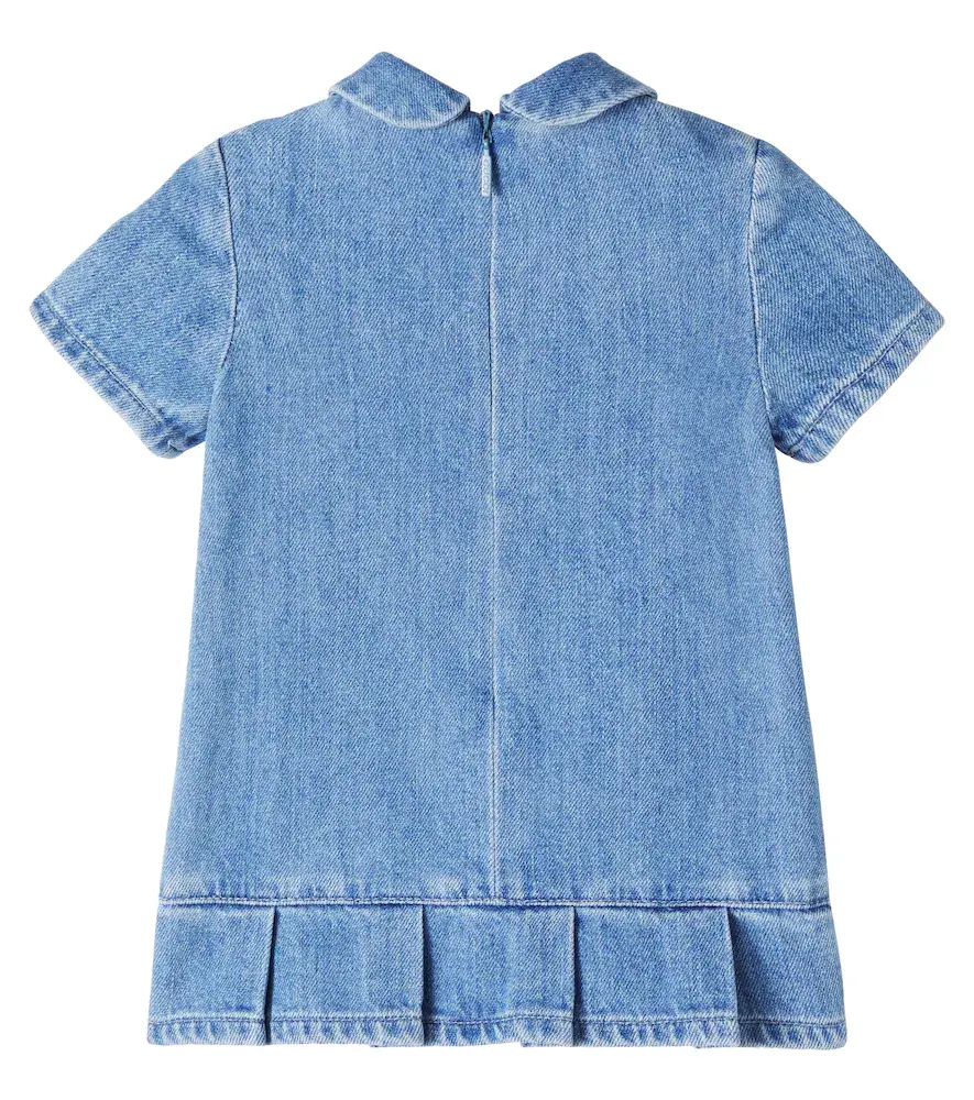 Gucci Kids Baby Horsebit Web Stripe denim dress | Thumbnail 2 Gucci Kids Baby Horsebit Web Stripe denim dress | Thumbnail 2