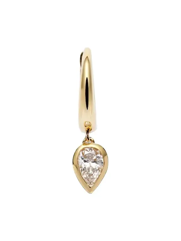 18kt gold single huggie with diamonds