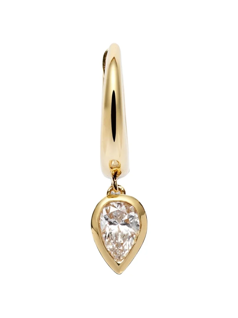 18kt gold single huggie with diamonds