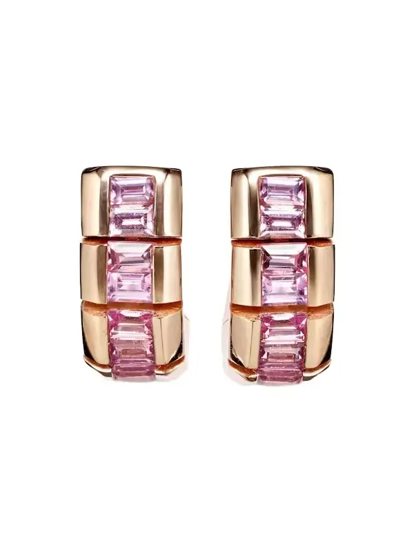 18kt rose gold earrings with sapphires 18kt rose gold earrings with sapphires
