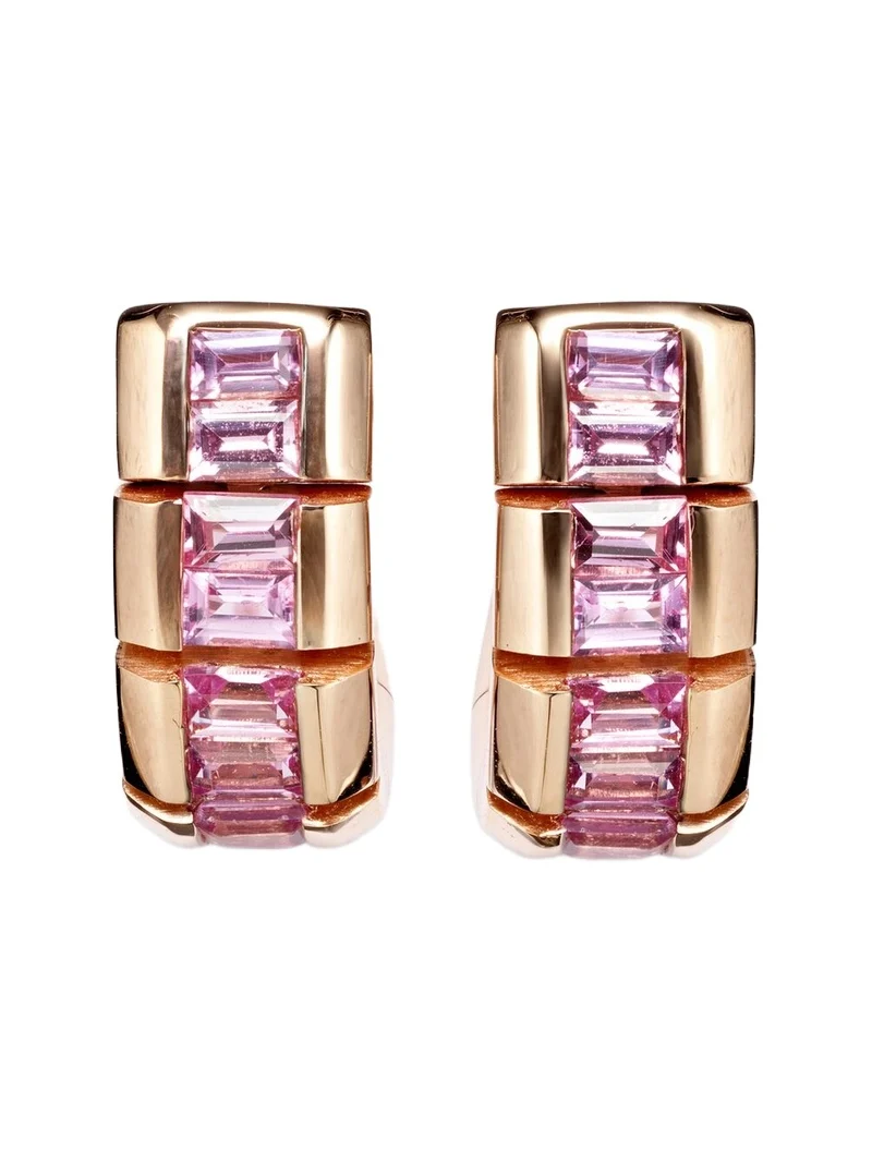 18kt rose gold earrings with sapphires 18kt rose gold earrings with sapphires