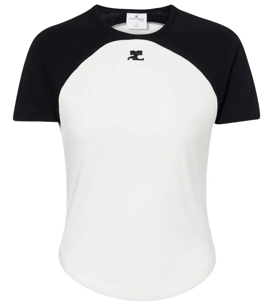 Courreges Courrèges Circle Contrast cotton jersey T-shirt | Image 1 Courreges Courrèges Circle Contrast cotton jersey T-shirt | Image 1