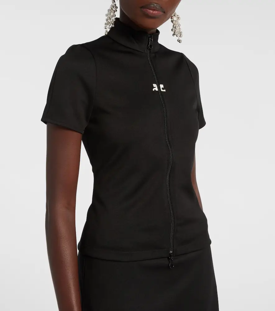 Courrèges Courrèges Interlock logo zip-up jersey top | Thumbnail 2 Courrèges Courrèges Interlock logo zip-up jersey top | Thumbnail 2