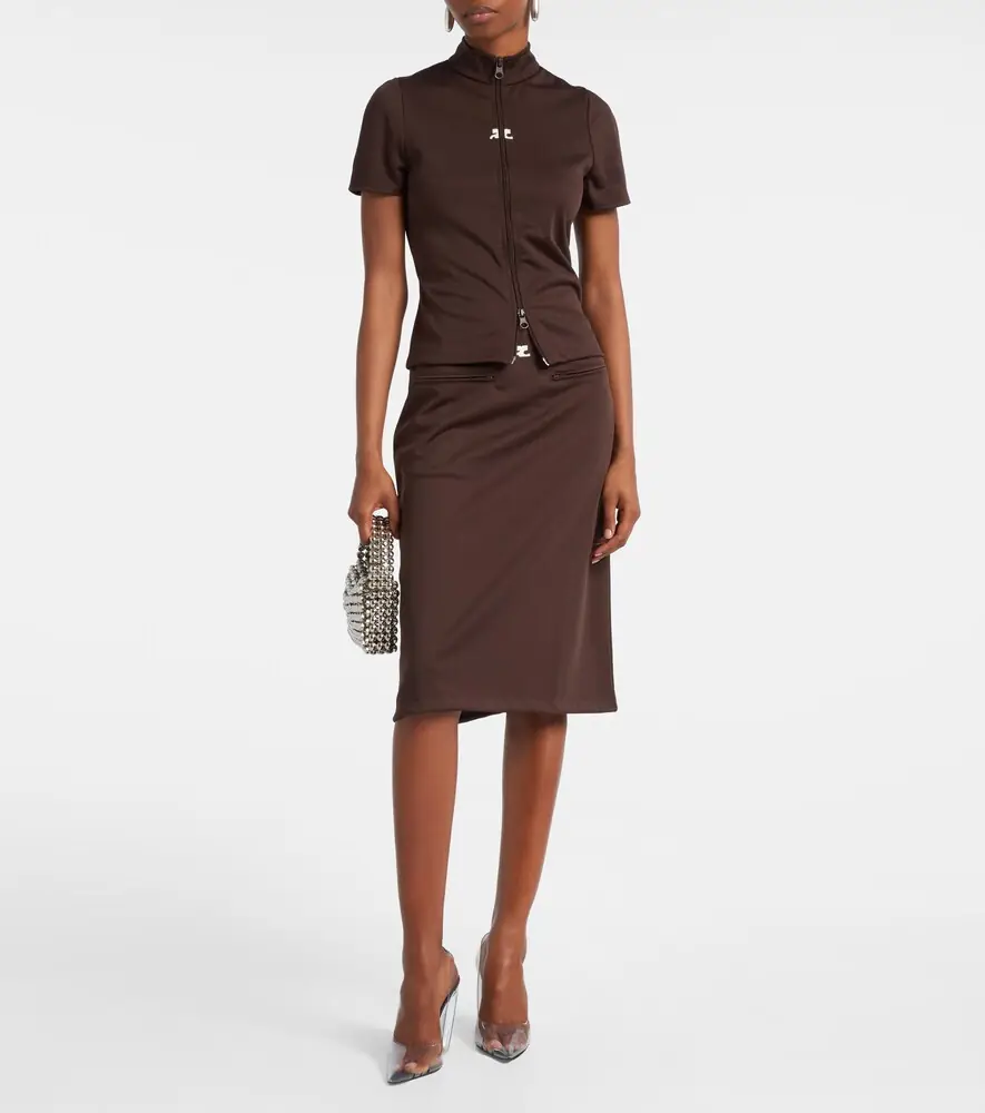 Courrèges Courrèges Interlock jersey zip-up top | Thumbnail 3 Courrèges Courrèges Interlock jersey zip-up top | Thumbnail 3