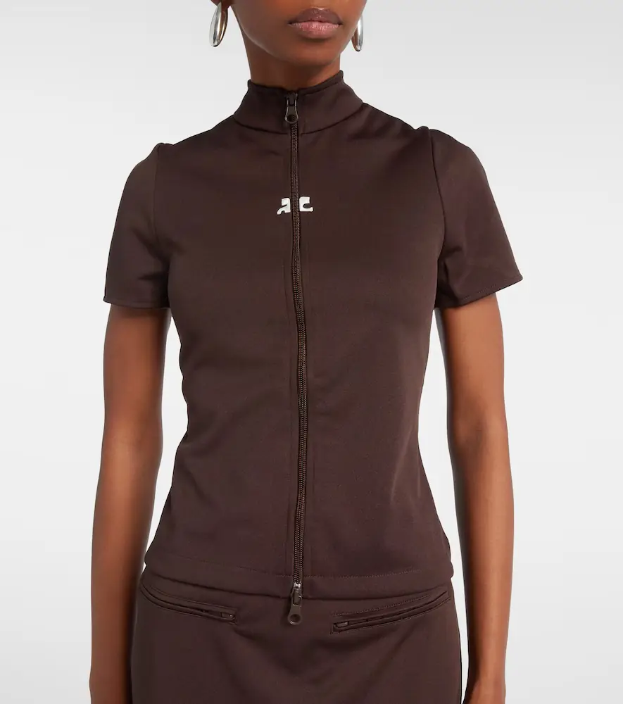 Courrèges Courrèges Interlock jersey zip-up top | Thumbnail 4 Courrèges Courrèges Interlock jersey zip-up top | Thumbnail 4