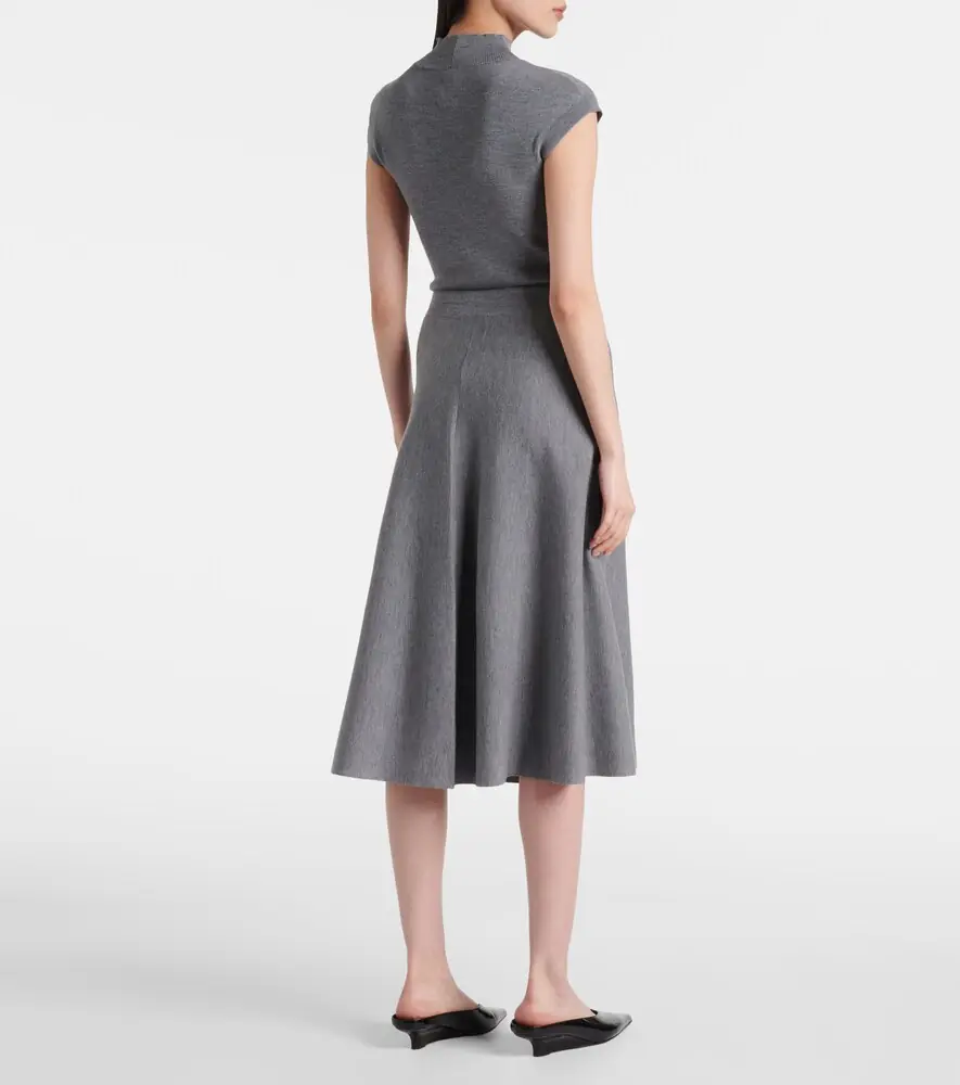 Jardin des Orangers Wool high-rise midi skirt | Thumbnail 4