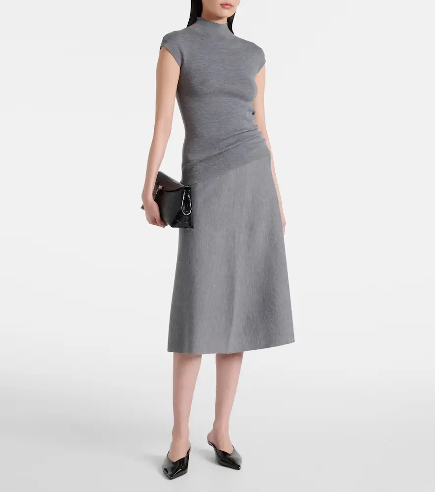 Jardin des Orangers Wool high-rise midi skirt | Thumbnail 5