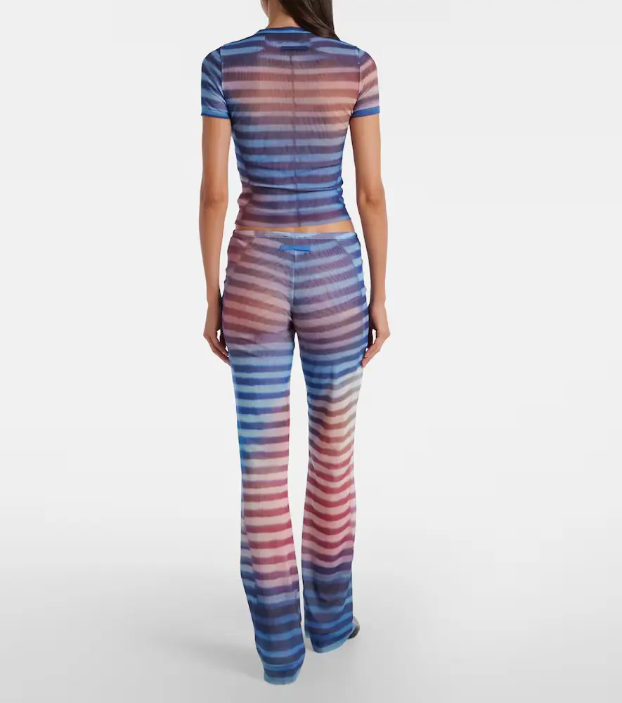 Jean Paul Gaultier Printed striped mesh flared pants | Thumbnail 5 Jean Paul Gaultier Printed striped mesh flared pants | Thumbnail 5
