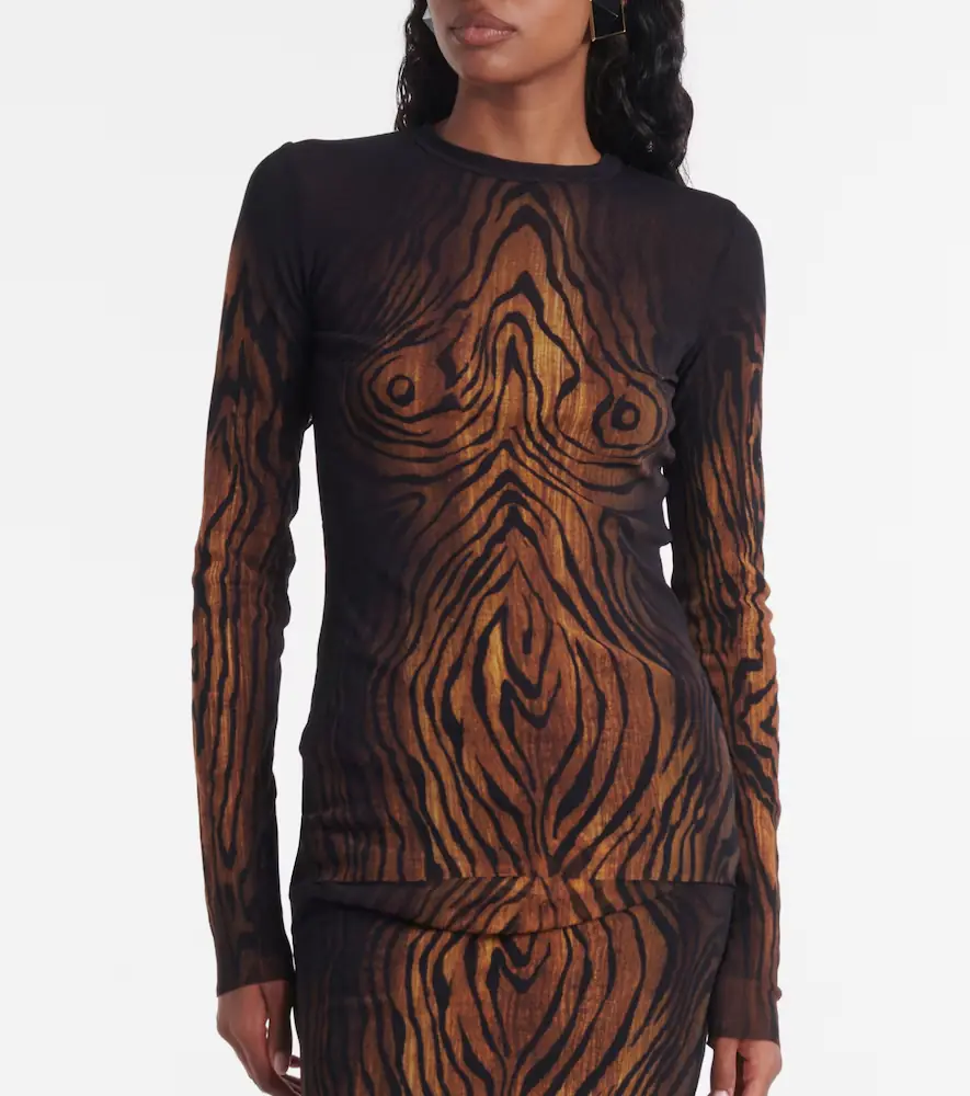 Jean Paul Gaultier Wood trompe l'ail tulle top | Thumbnail 4 Jean Paul Gaultier Wood trompe l'ail tulle top | Thumbnail 4