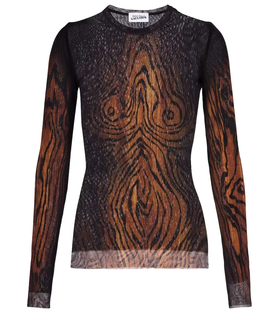 Jean Paul Gaultier Wood trompe l'ail tulle top | Image 1 Jean Paul Gaultier Wood trompe l'ail tulle top | Image 1